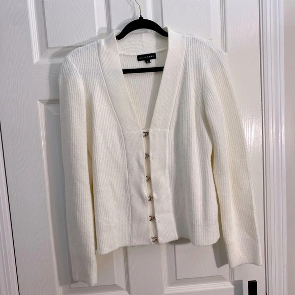 Elegant JLUXLABEL Cream Women's Sweater/cardigan size L - Picture 3 of 11